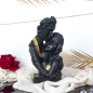 Preview: Schwarze Skulptur mit goldenen Akzenten Paar aus Kunststein – Exklusive Figur Höhe 30 cm Breite 16 cm